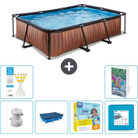 Exit-toys Piscina Exit Rectangular - Efecto madera - 300x200x65 cm - 7-piezas  S218 (1/5)