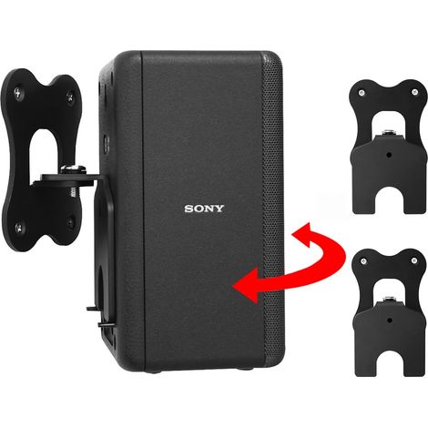 Kompatibel mit Sony/Sa-Rs3S Lautsprecherhalterung, Wandhalterung, Ständerhalterung, Zubehör für Sony/Sa-Rs3S Lautsprecher, Lautsprecherhalterung, Halter für Heim-Lautsprechersysteme (Schwarz), 2 Stück (1/5)