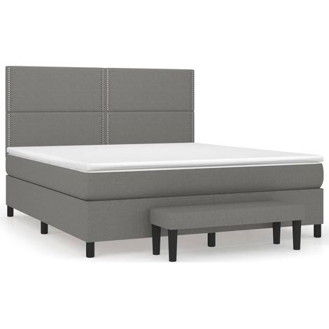 Maison Exclusive - Boxspringbett mit Matratze Dunkelgrau 180x200