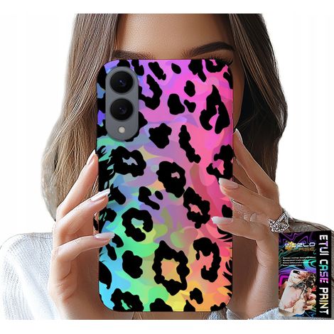 Custodia per Samsung Galaxy S25 Edge - vetro posteriore con stampa leopardata arcobaleno colorata (1/5)