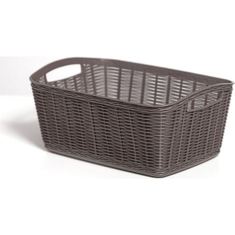 CESTA CASALINGA 'LA CANESTRINA' cm.31 x 21,5 x h.13 - tortora (1/2)