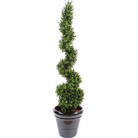 Plante artificielle haute gamme Spécial extérieur / Buis Artificiel forme Spirale - Dim : 130 x 35 cm (1/3)