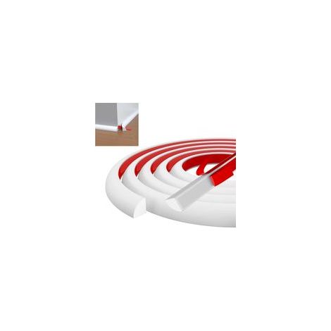 (Blanc) 2 mètres Moulure Murale, Quart de Rond Plastique, Moulure Flexible Auto Adhesive, Joint Décoratif de Baignoire en TPE (1/5)