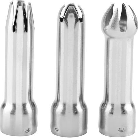 Embouts de Tuyauterie Russes, Embouts de Tuyauterie pour Cupcakes 3 Pièces Kit de Douilles de Tuyauterie en Acier Inoxydable Kit de Tuyauterie de Gâteau Buse de Crème pour Gâteau (1/5)