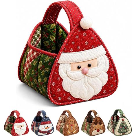 Christmas Character Quilted Carry Basket, Diy Fabric Storage Basket Kit (1/5)