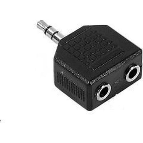 ADAPTATEUR JACK STEREO MALE 3.5mm EN 2 JACK STEREO FEMELLE 3.5mm noir