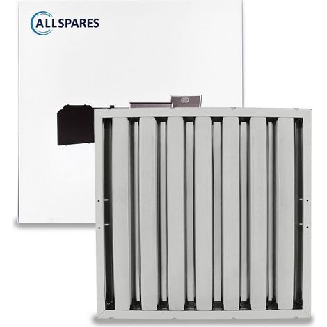 Filtro de láminas AllSpares sin asas apto para campanas extractoras de hostelería (Tipo B) 400x400x25mm (1/5)
