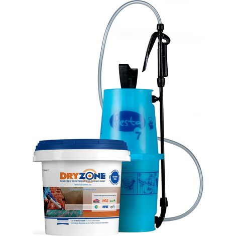 Dryzone Damp Proofing Cream DPC 5 Litres and Dryzone Pump (1/2)