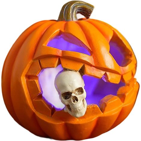 Décorations Halloween Accessoire Effrayant Sculpture Décoration Lampe Crâne Halloween Pour Table Fête Cheminée Rebord Fenêtre Réunion Jardin Maison (1/5)