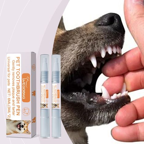 Zahnbürstenstift für Hunde und Katzen zur Zahnsteinentfernung und gegen Mundgeruch – 2 x 3 ml -- DE (1/5)