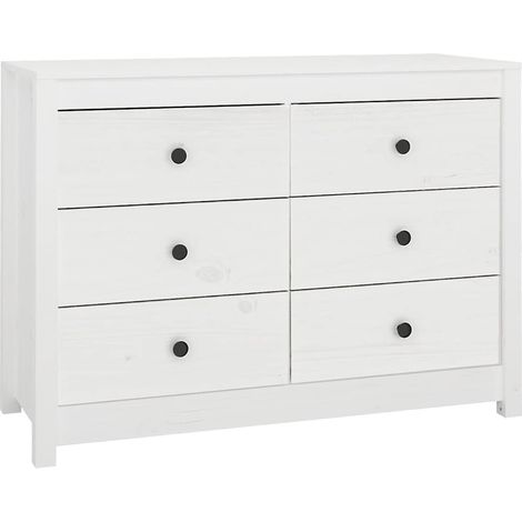 Armadietto Bianco 100x40x72 cm in Legno Massello di Pino DAS666054 (1/5)
