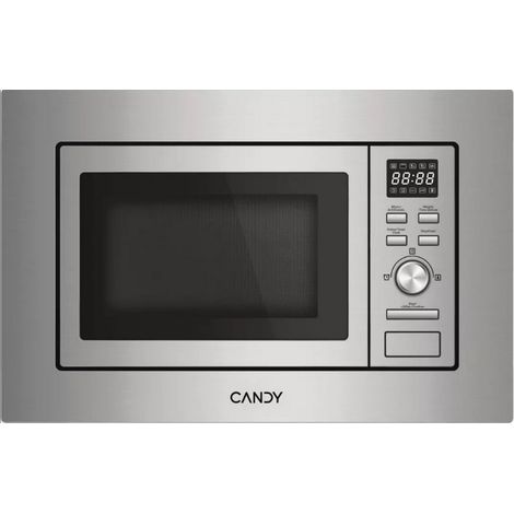 Candy – Micro-ondes encastrable 20 L CA20FMW7NG – 800 W Inox – Grill pour cuisson rapide – Design élégant en acier inoxydable