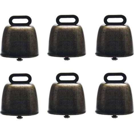 Lot de 6 petites cloches en cuivre pour vache, cheval et mouton (pâturage).