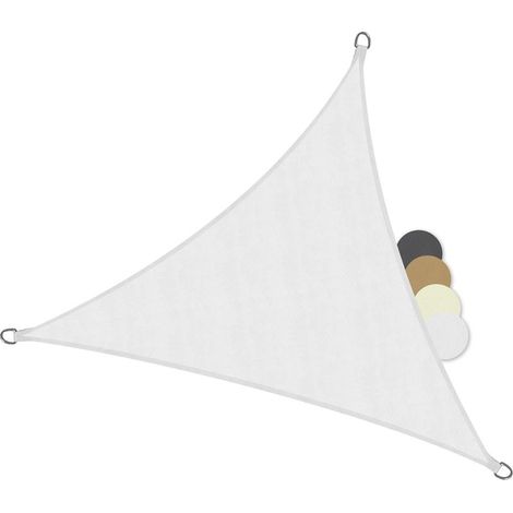 Voile d'ombrage Imperméable Triangulaire 4x4x4m, Toile Ombrage résistant à l'eau Protection Rayons UV pour Jardin Terrasse, Blanc (1/5)