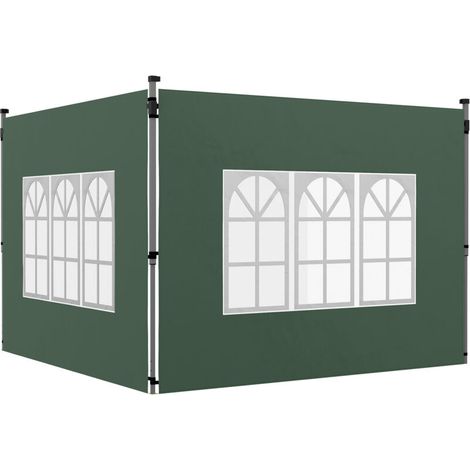 Ensemble de 2 panneaux latéraux pour tonnelle 3x3/3x4 m, paroi latérale avec fenêtre, étanche, vert