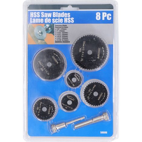 Lot de 8 lames de scie HSS acier rapide noires pour percer bois et plastique, set pour travail du bois. (1/5)