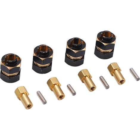 adaptateurs hexagonaux de roue en laiton élargis de 4 mm pour Axial SCX24 AXI90081 1/24 RC Crawler (1/5)