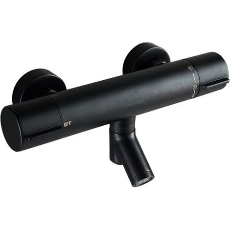 Mitigeur Thermostatique Douche - Laiton Chromé - Température Réglable 38 °C - Sorties Doubles G 1/2" - Pour Salle De Bain - 1 Pièce (1/5)