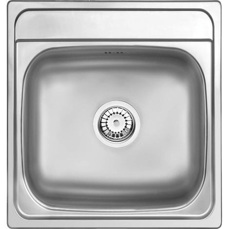 Lavello cucina a incasso in acciaio inox con 1 vasca 41x44 cm finitura inox - Mevo