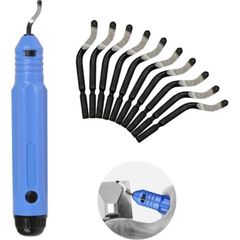 Coltello per sbavatura in metallo stampato in 3D con impugnatura ergonomica e 10 lame di ricambio (1/4)