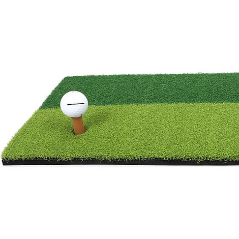 Tapis de golf antidérapant, portable et résistant, en gazon PP court, pour l'entraînement de golf en intérieur et en extérieur, bicolore. (1/5)