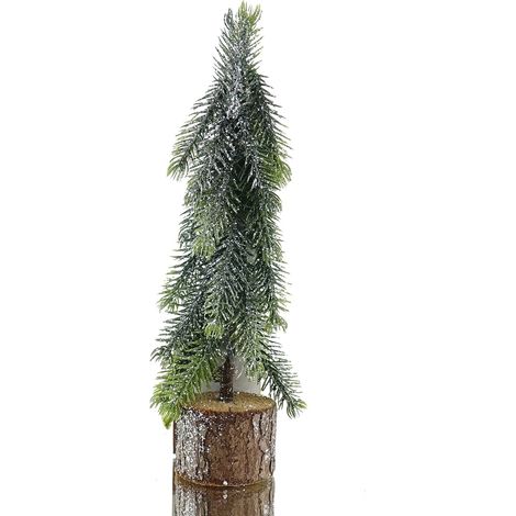 Kaemingk Weihnachtsdeko Minitanne Silberfarbener Glitter Holzbasis - Kunststoff (1/2)