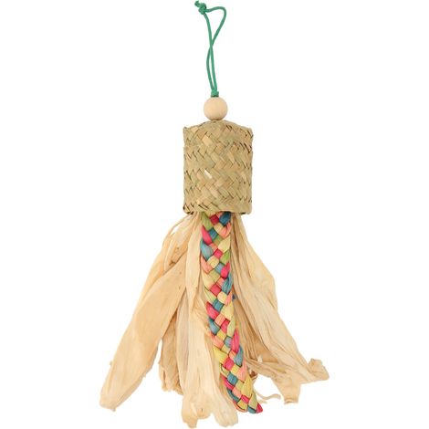 Jouets à mâcher pour perroquets, tissage de feuilles de palmier, résistant aux morsures, réduction de l'ennui, mastication suspendue pour oiseaux (1/5)