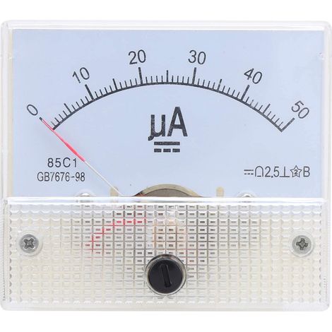 85C1 Analog Current Panel Meter DC0-50UA Zeiger Amp Amperemeter Messgerät für Elektrische Geräte für elektrische Geräte und elektrische Geräte im Stromübertragungs