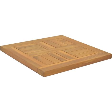 Quadratische Tischplatte 40x40x2,5 cm aus massivem Teakholz
