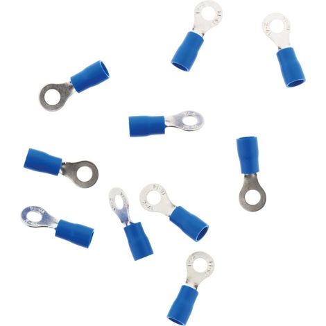 10 terminales redondas azules de 4 mm