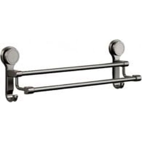 Suction cup towel rack with 2 bars, 50 cm wide, for bathroom, shower, kitchen and glass door (1/5)