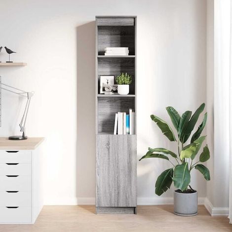 Buffet de Cuisine 37,5x35x180 cm - Meuble Rangement Haut en Bois d'Ingénierie Couleur Gris Sonoma - Armoire Étroite avec Étagères pour Salon, Entrée ou Salle à Manger (1/5)