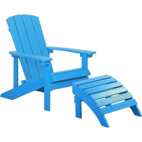 Gartenstuhl ADIRONDACK mit Fußstütze Blau (1/5)