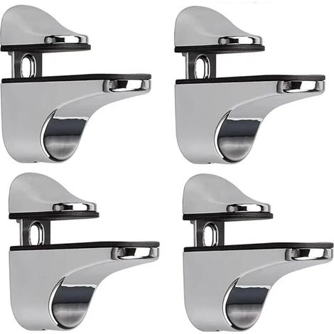 Soportes ajustables para estantes de vidrio, 4 piezas de soporte para estantes de vidrio, abrazaderas de vidrio para montaje en pared para estantes de vidrio - Estantes de pared (1/4)