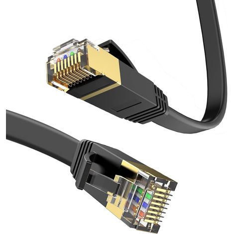 Câble Ethernet Cat6 de 7,6 m (25 pi) à haut débit, blindé, connecteur RJ45, pour connexion Internet (1/4)