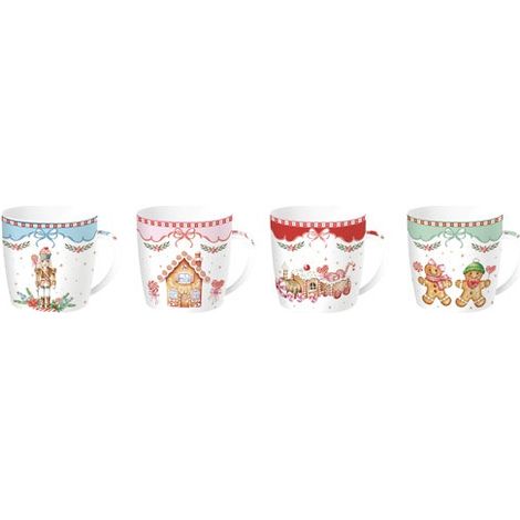 Mugs En Porcelaine Fine - Boite Metal / 4 Designs Sweet Christmas - Pozzi Milano Spa (1/2)