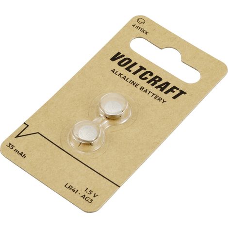 VOLTCRAFT Knopfzelle LR41 1.5 V 2 St. 35 mAh Alkali-Mangan AG3