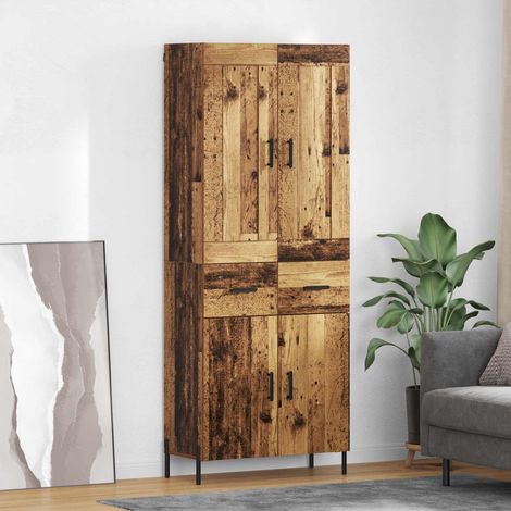 Highboard 2 pcs Altholz Holzwerkstoff