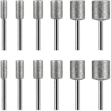 12 fraises diamantées pour outils rotatifs en pierre, roche et céramique (1/5)