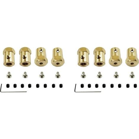 Convient aux ensembles d'adaptateurs de moyeu de roue hexagonaux en métal de 8 pièces de 5 mm à 12 mm, compatible avec les accessoires de mise à niveau de voiture télécommandée à l'échelle 1/12 MN128 (1/3)
