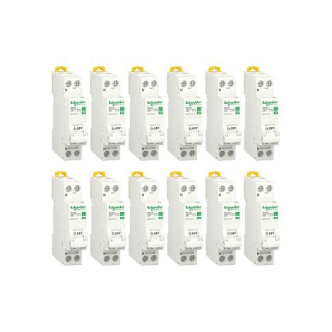 Schneider - Resi9 XP - LOT de 12 Disjoncteurs 16A - VIS/VIS - Ru00e9f. : R9PFC616x12 (1/3)