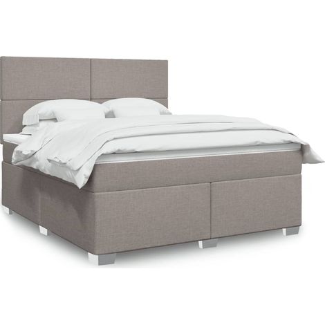 Boxspringbett mit Matratze Taupe 180x200 cm Stoff (1/5)
