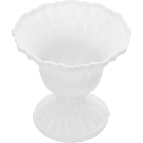 Ipetboom Lot de 2 vases muraux pour compositions fleurs séchées, style vintage, en plastique blanc (1/5)