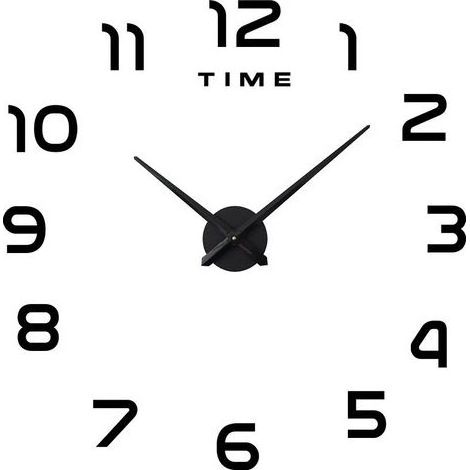 Grande horloge murale silencieuse bricolage sans cadre horloge murale miroir 3D décoration de bureau à domicile (noir) (1/3)