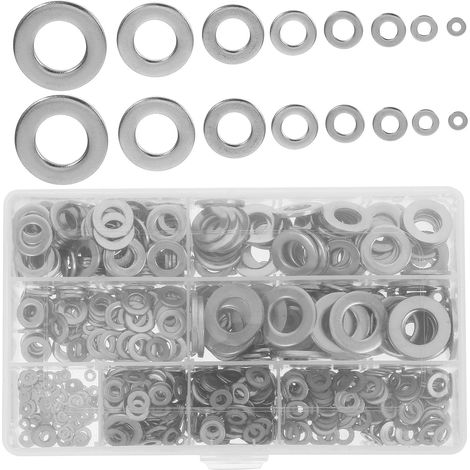 Kit de 1010 rondelles plates en acier inoxydable 304 (1/5)