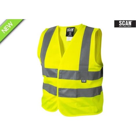 Scan SCAHVWC13 Hi-Vis Waistcoat Yellow Child (10-13 Year)