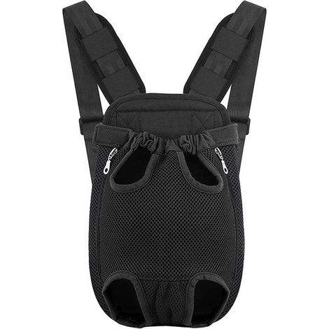 Ecleanfy - Sac de transport ventral AIMOONSA pour petit chien/chat - sac à dos poitrine noir, respirant, ouvertures pattes/queue