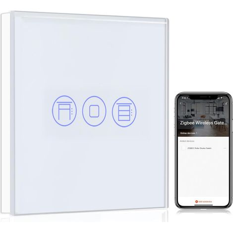 BSEED Zigbee Interrupteur Volet Roulant connecté Blanc,Compatible avec ,Smart Interrupteur Volet Roulant Avec Contrôle à Distance et Fonction de Temps(NÉCESSITE TUYA HUB) (1/5)