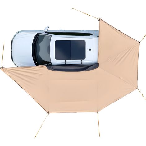 Mophorn 270°-Auto-Markise mit LED-Beleuchtung, 6,09x4,14x2,1 m, Sonnensegel mit UV50+-Schutz, freistehende Seitenmarkise für Camping, geeignet für SUV und LKW (1/5)