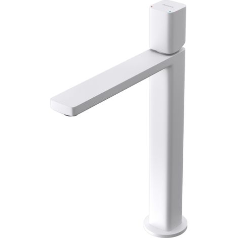 doporro® Einhebelmischer Weiß 30,9 cm hoch Waschbeckenarmatur eckig Waschtischarmatur Einlochmontage DIN-Anschluss